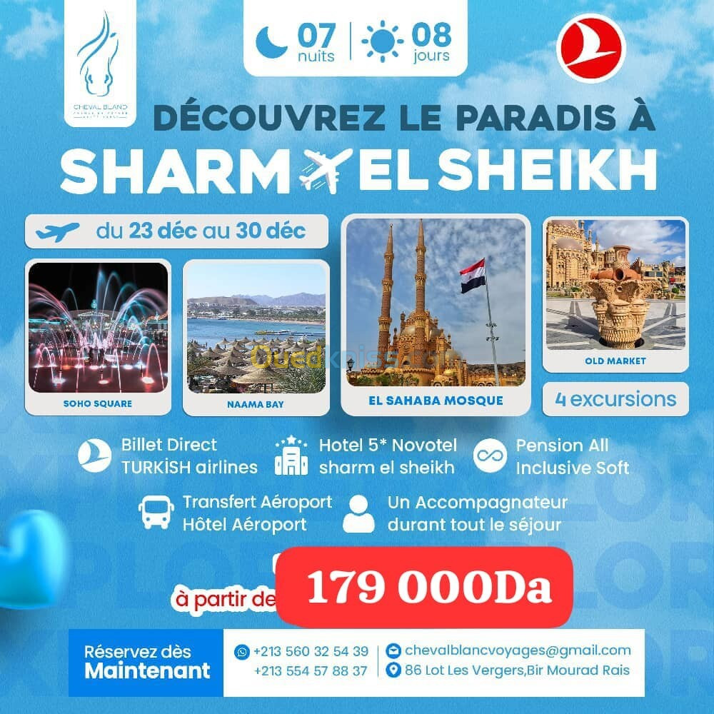 sharm el sheikh a 179000DA - reste 5 pax