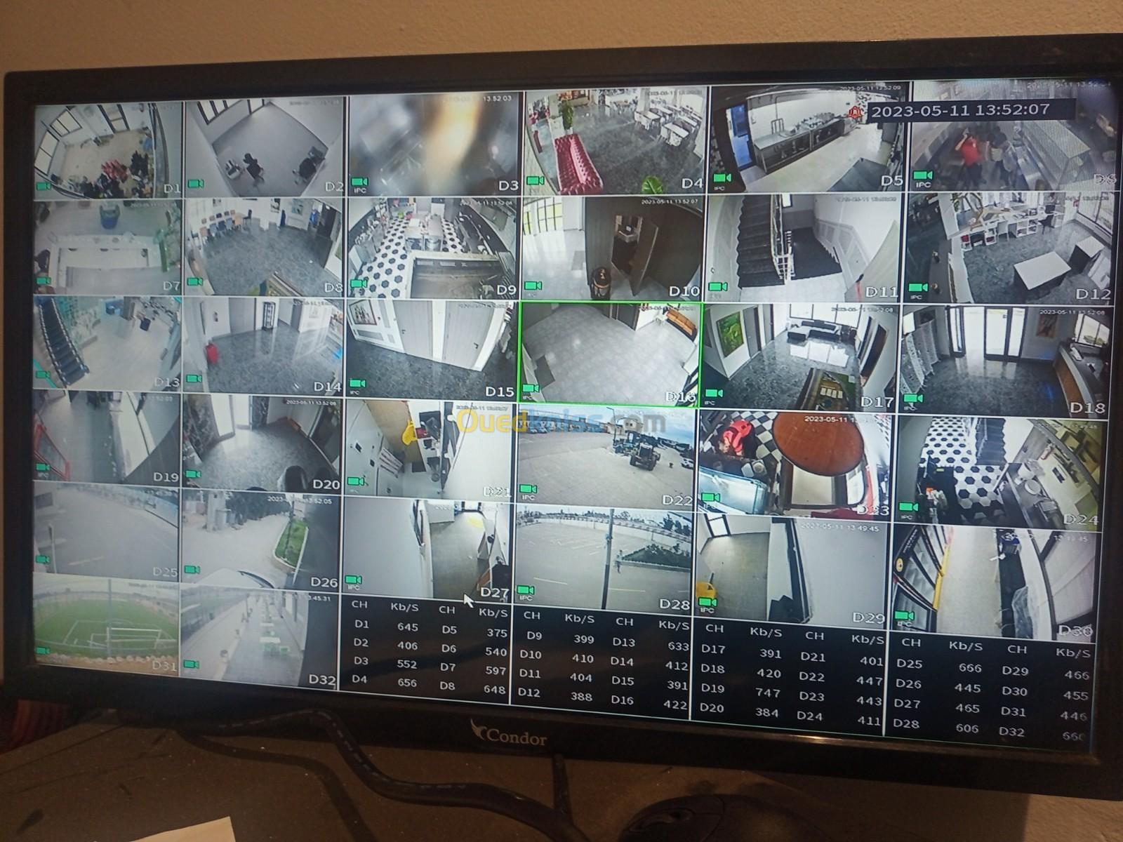 Caméra de surveillance, contrôle d'accès, alarme, réseau informatique 