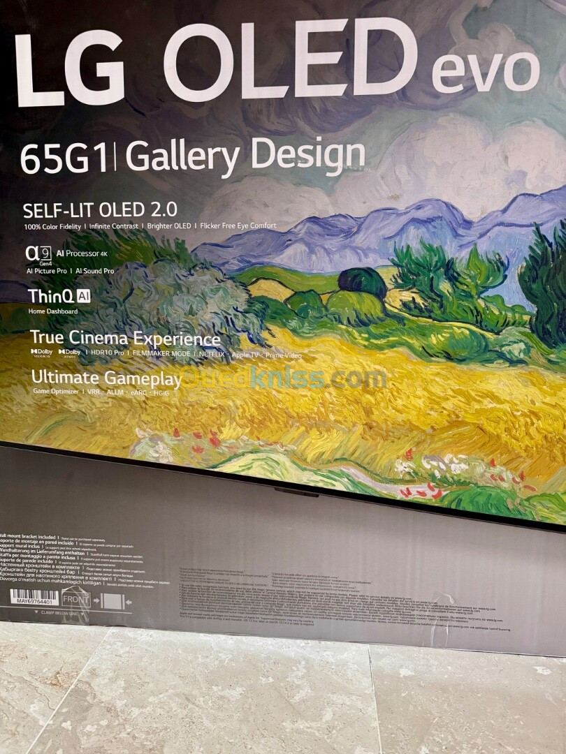 TV LG OLED Evo G1 2021 65'' UHD 4K Gallery Design européen 