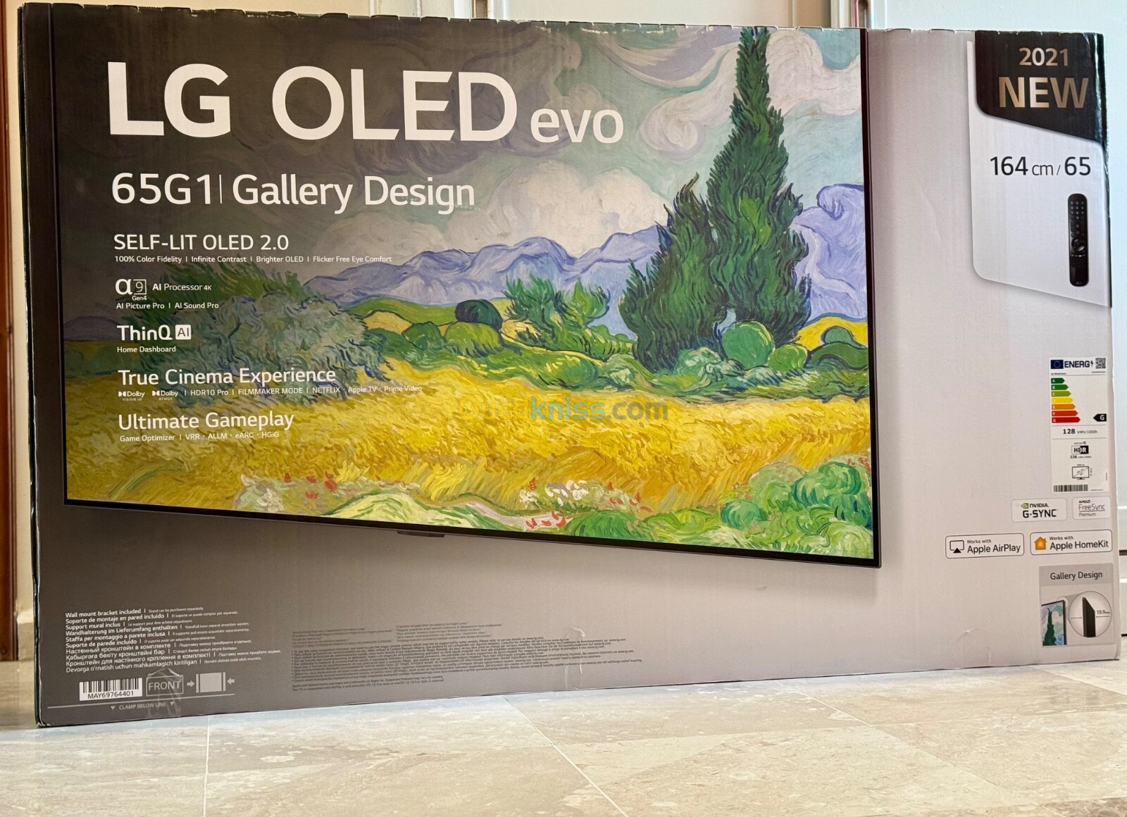 TV LG OLED Evo G1 2021 65'' UHD 4K Gallery Design européen 