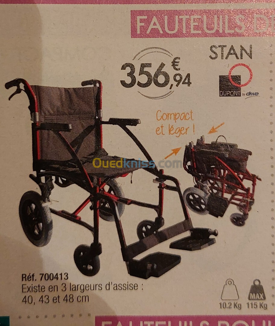 Fauteuil roulant de transfert stan