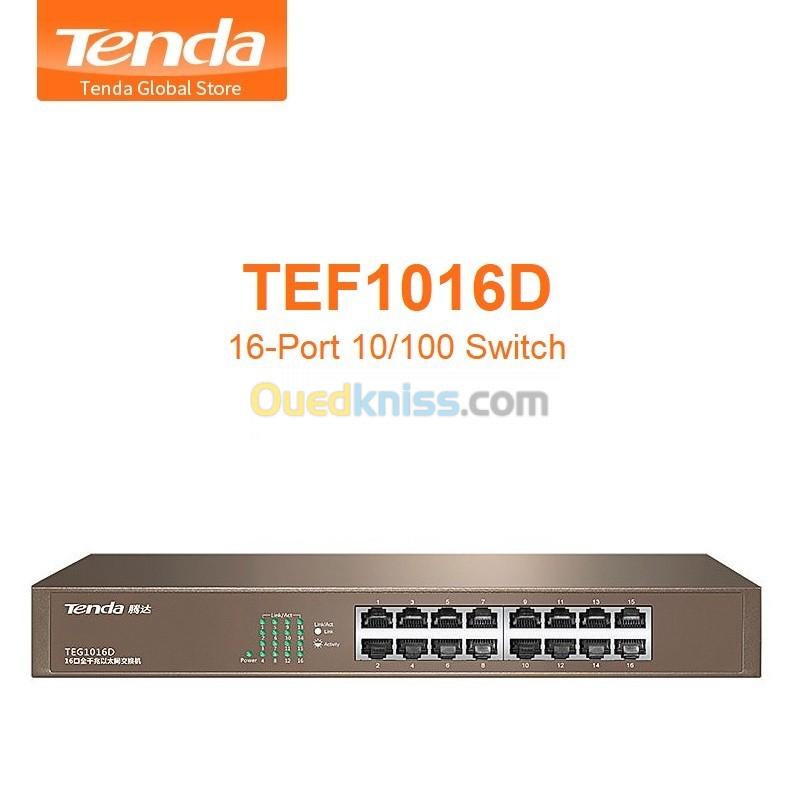 TENDA Switch Réseau Ethernet RJ45 16 ports (10/100 Mbps)