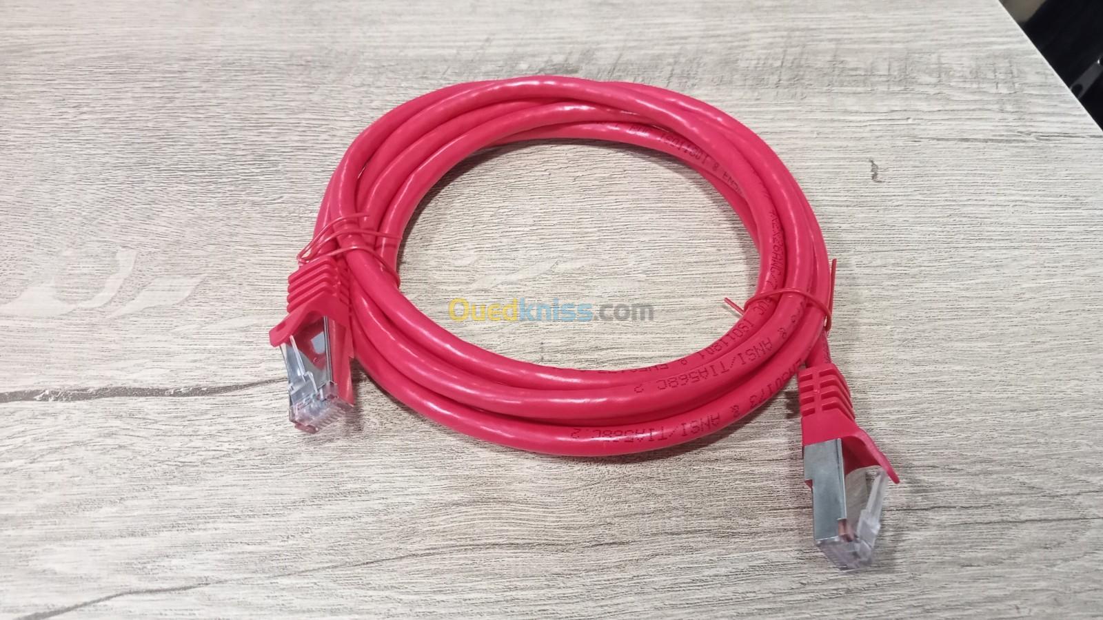 Cable Réseau RJ45 Catégorie 6 FTP (longueur 2m) - Couleur Rouge