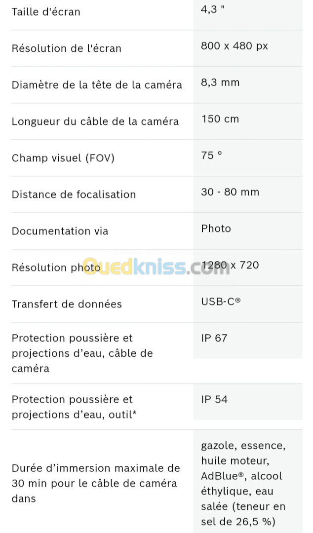 Camera d'inspection bosch GIC 12V_4_23C