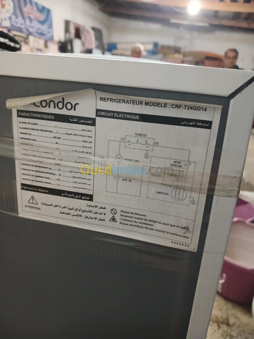  réfrigérateur condor 240l avec distributeur d'eau