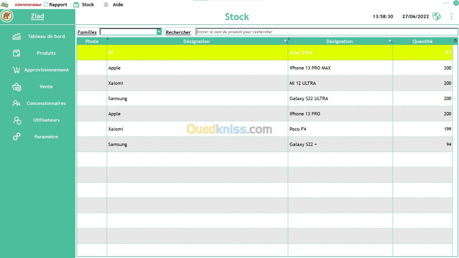 Logiciel de gestion de stock commercial 