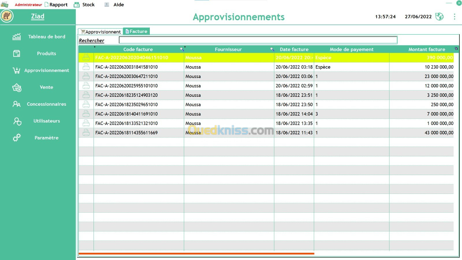 Logiciel de gestion de stock commercial 