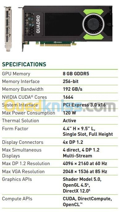  DELL Precision T5810 Xeon E5-1650v4 ram 16Go 240 SSD NVidia M4000 08gb