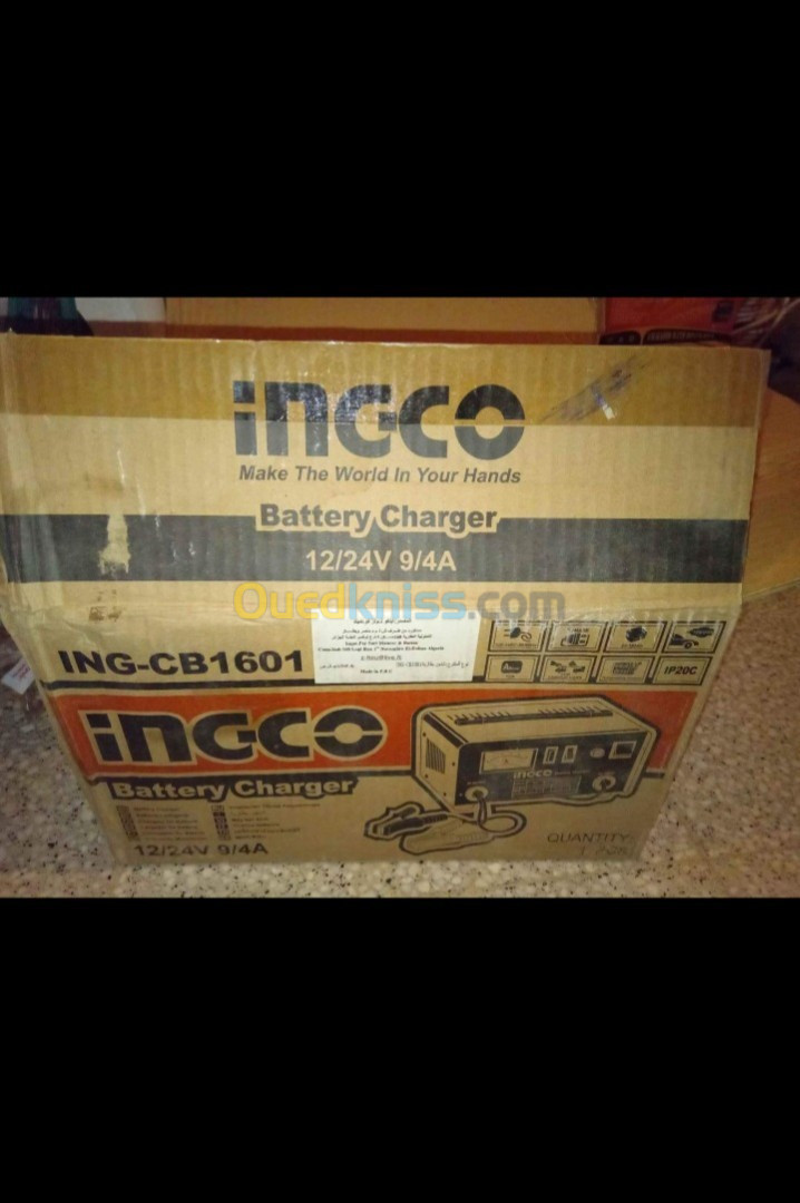 Chargeur batterie 12/24v ingco