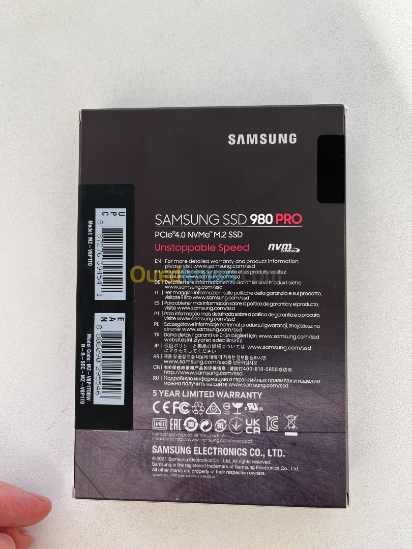 SSD Samsung 980 Pro M.2 1TB PCIe 4.0 NVMe SSD