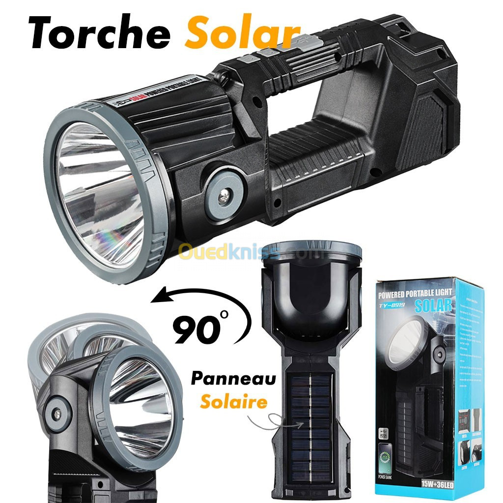   Projecteur LED Super Lumineux 7 Modes, étanche pour la pêche, le camping en plein air TY-8919