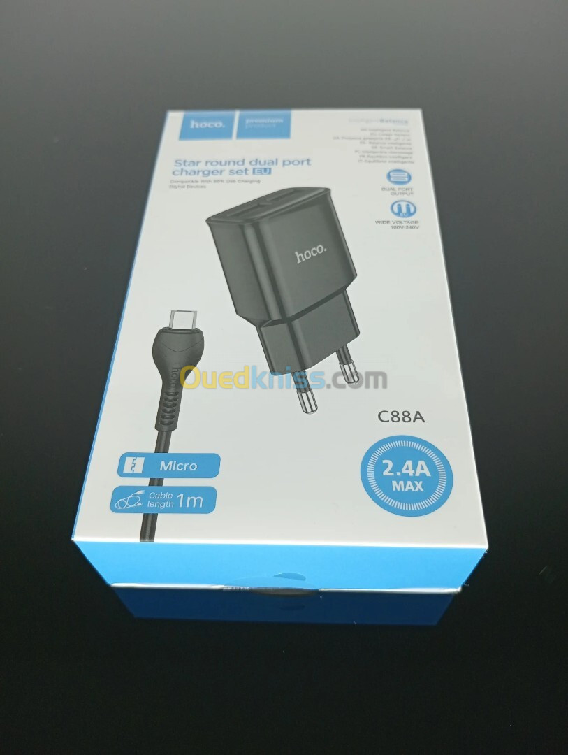 hoco c88a star round dual port wall charger eu