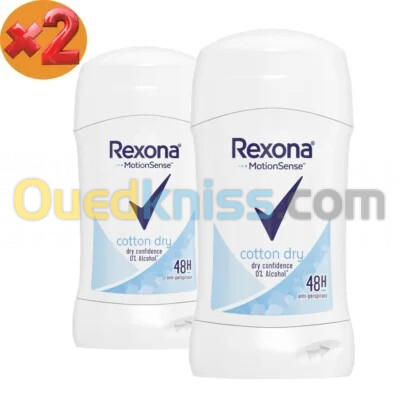  (x 2)  DEODORANT STICK REXONA COTTON DRY 48H