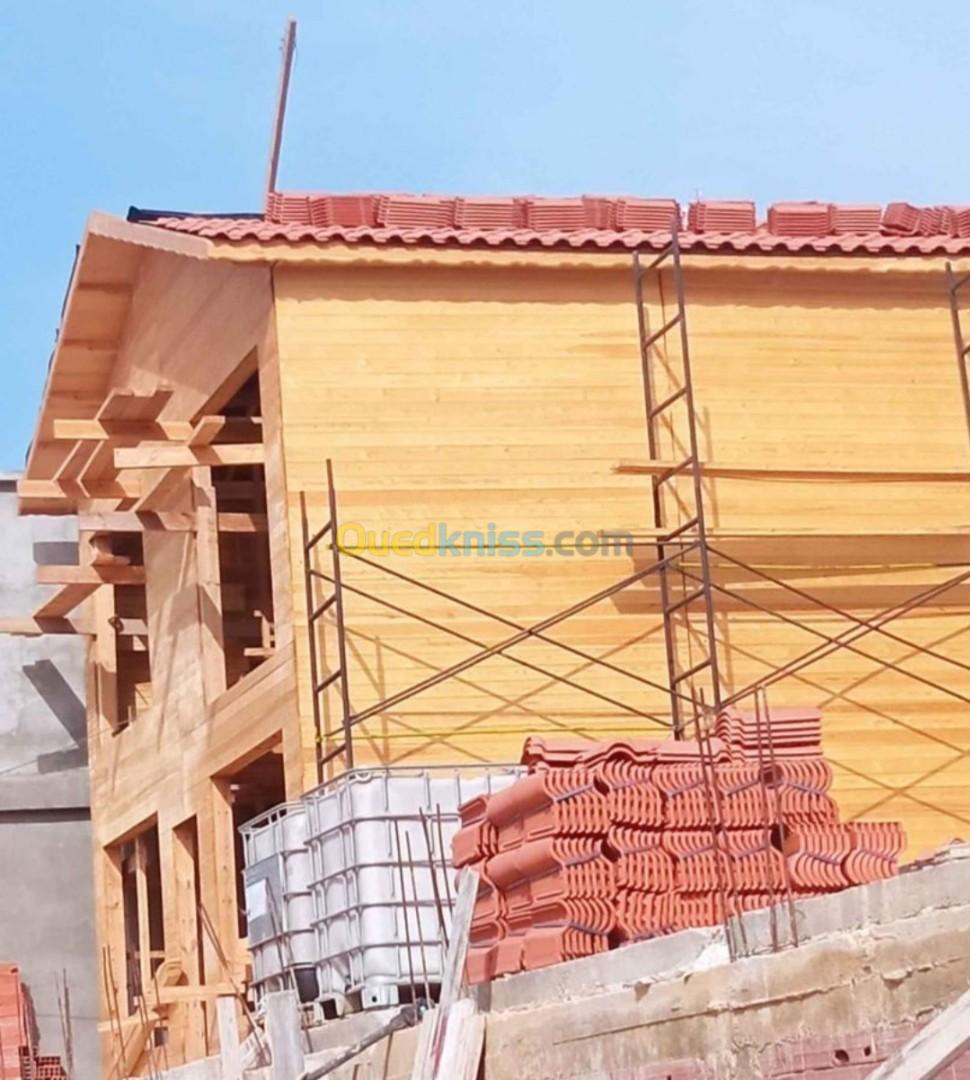 Construction des chalets et kiosque en bois 