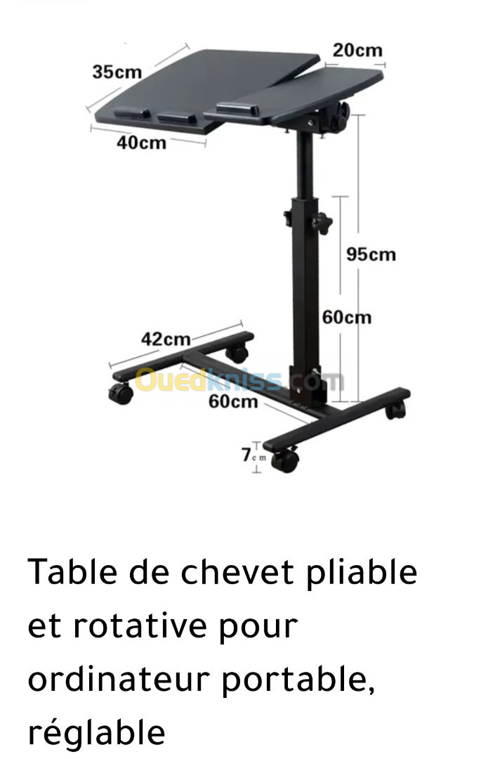 Table pc portable pliable rotative 