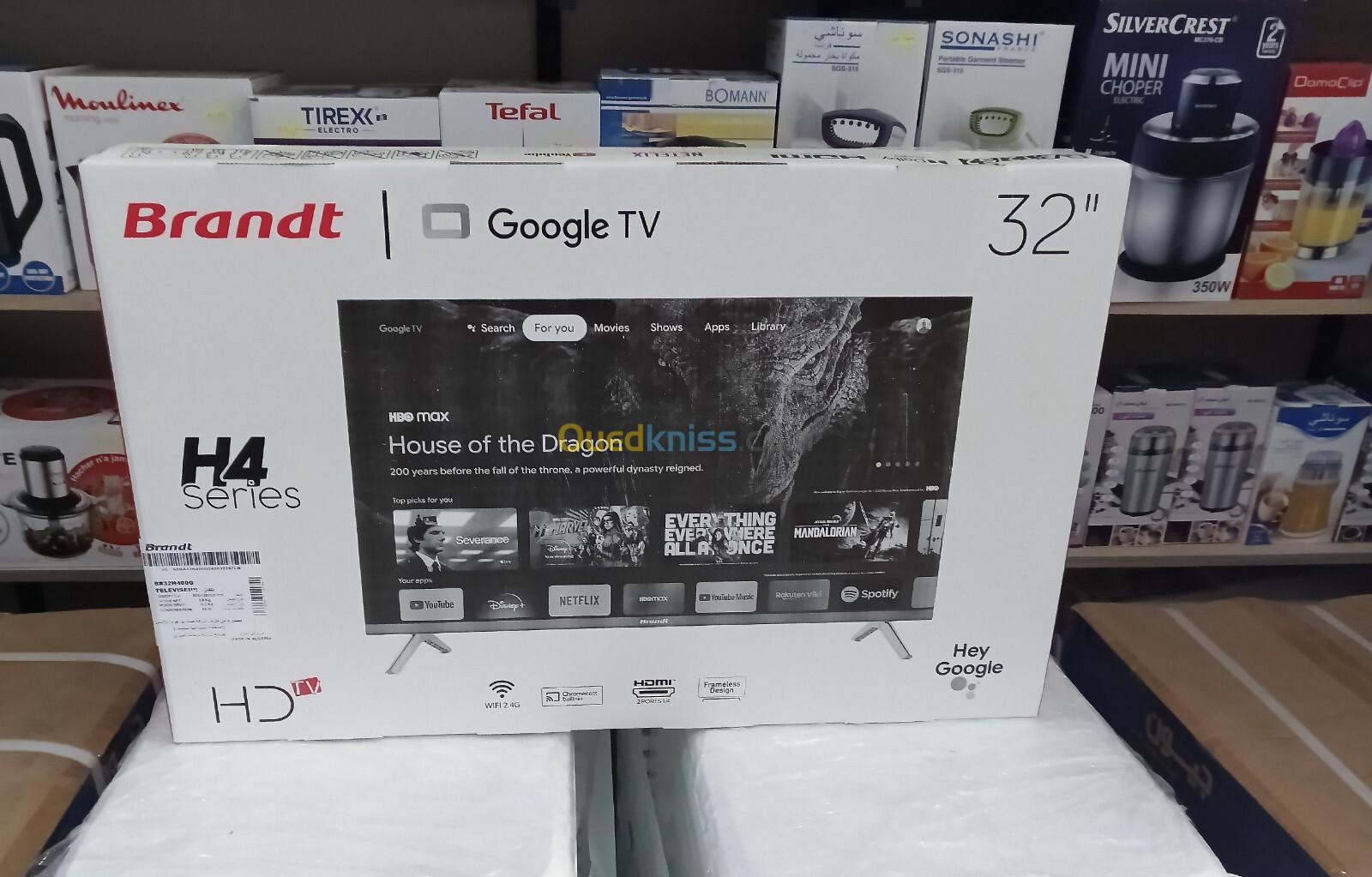 super promo tv Brandt 32 Google tv démo intégrée 