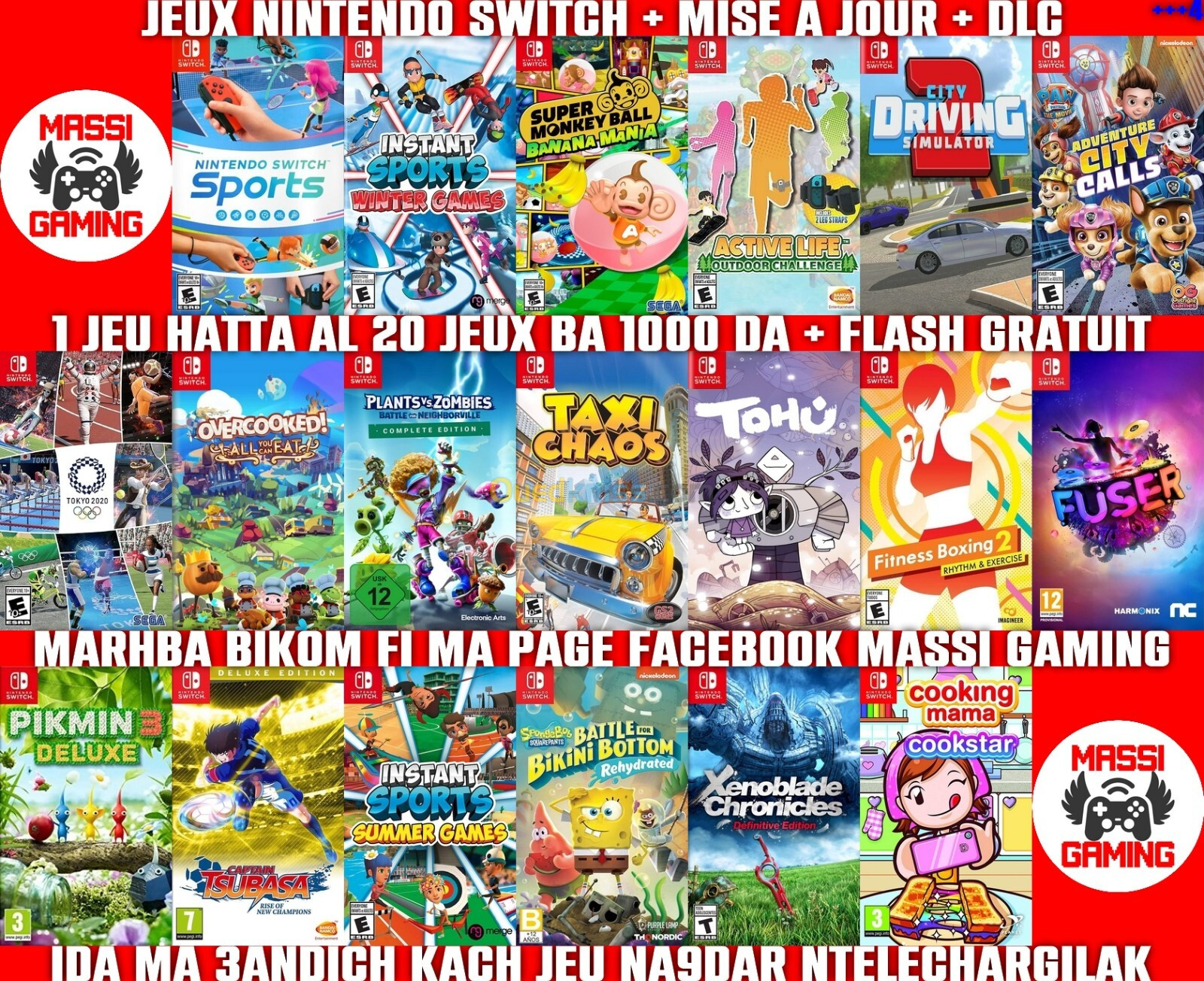 INSTALLATION JEUX NINTENDO SWITCH FLASHÉE / PUCÉE (+ FLASH GRATUIT + DLC + MISE A JOUR) -