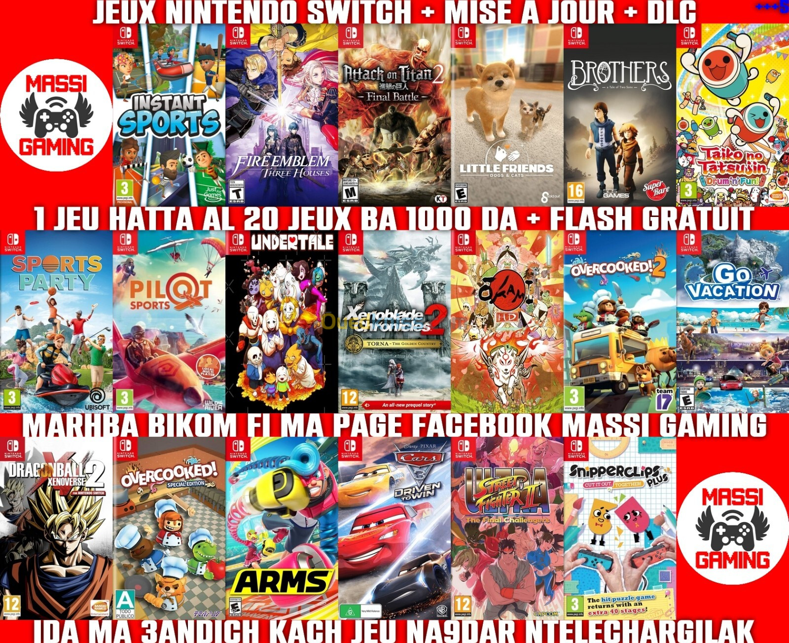 INSTALLATION JEUX NINTENDO SWITCH FLASHÉE / PUCÉE (+ FLASH GRATUIT + DLC + MISE A JOUR) -