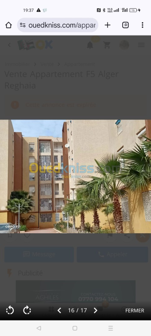 Vente Appartement F4 Alger Reghaia