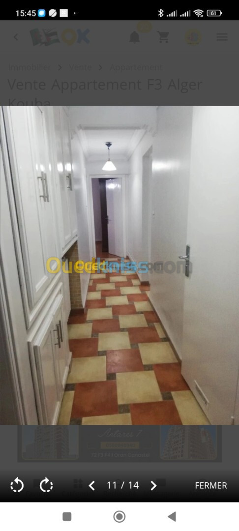 Vente Appartement F3 Alger Kouba