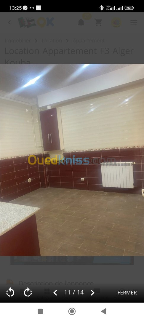 Location Appartement F3 Alger Kouba