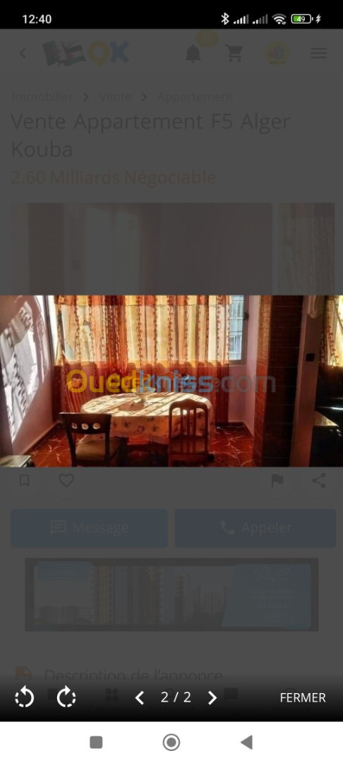 Vente Appartement F5 Alger Kouba