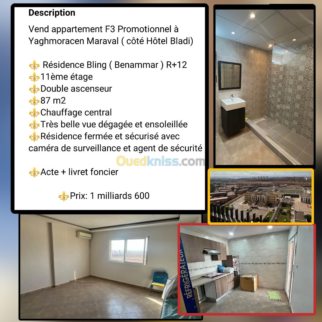 Vente Appartement F3 Oran Oran