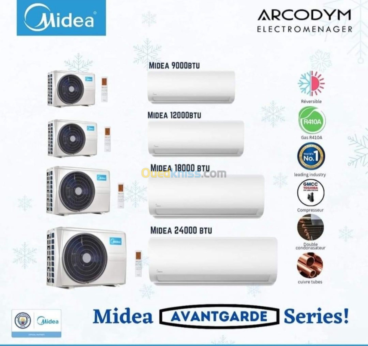 Climatiseur Midea 9 / 12 / 18 / 24 BTU