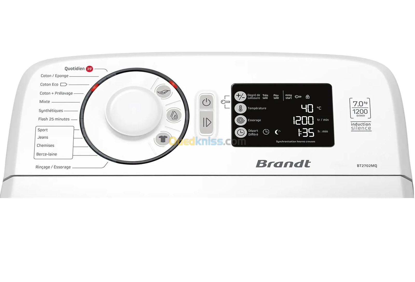 Lave-Linge Brandt 7Kg - TOP - Ouverture par le HAUT - Neuf - BT2702MQ - 