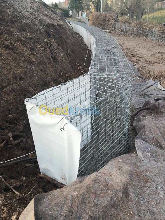 Geotextile جيوتكستيل Filtration, separation , etancheite , Gabionnage ,Travaux public , Drainage