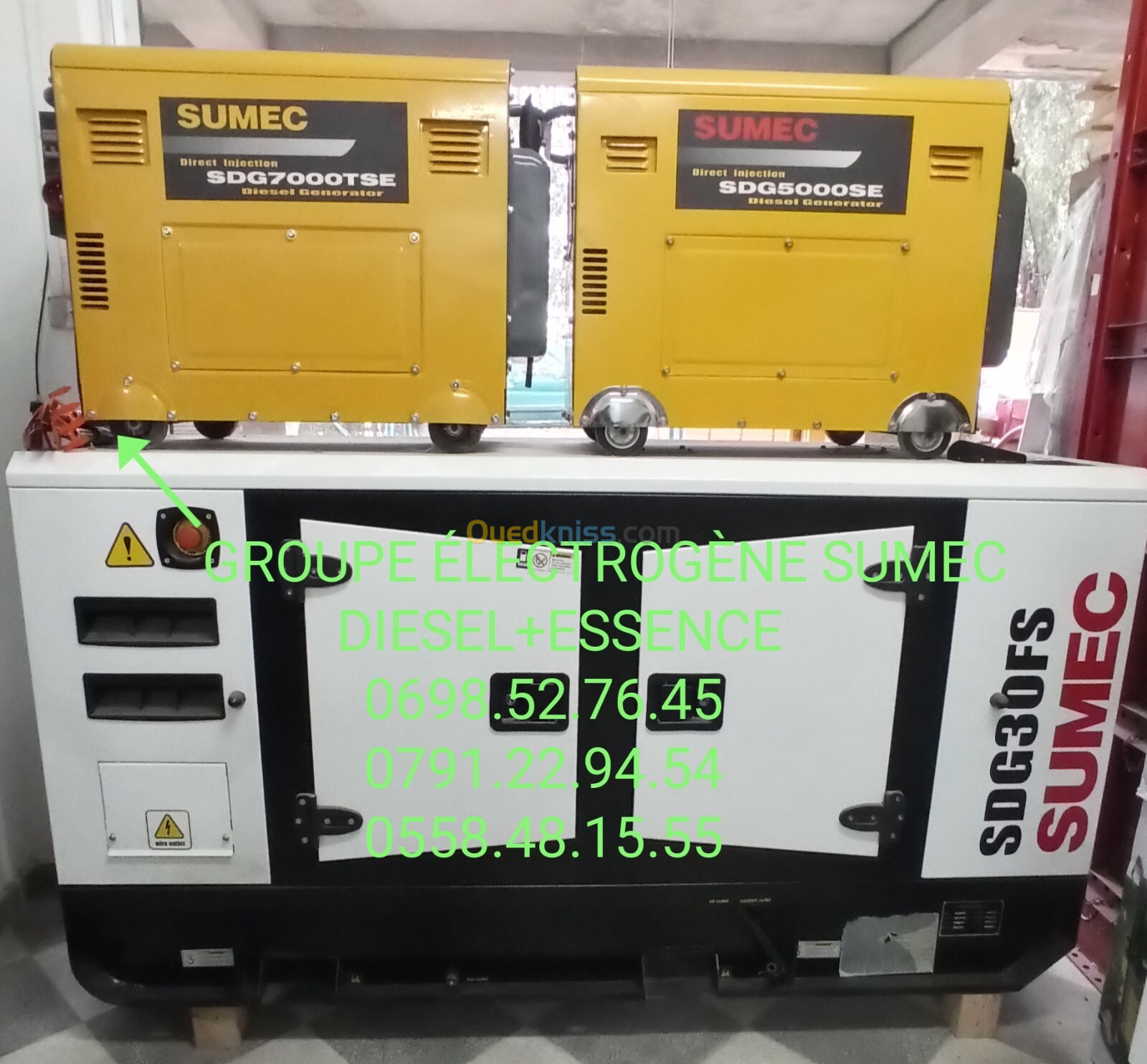 GROUPE ELECTROGENE SUMEC 18KVA+30KVA+63KVA+85KVA+115KVA