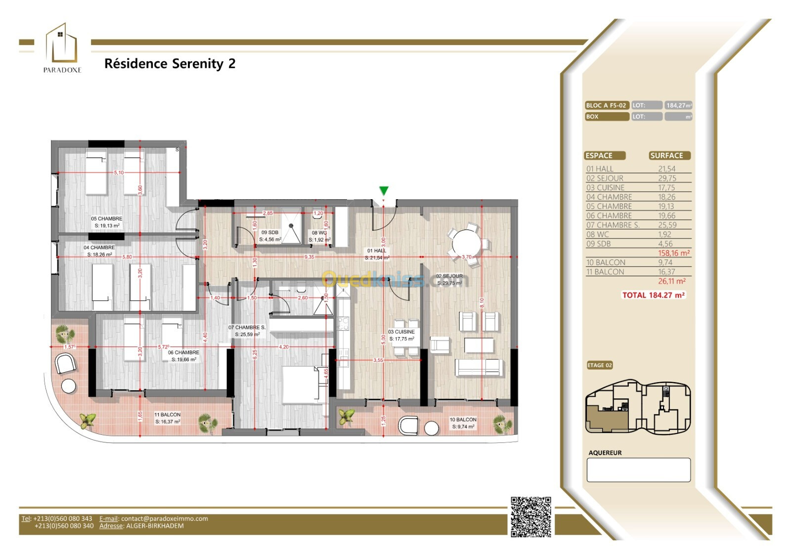 Vente Appartement F5 Alger Said hamdine