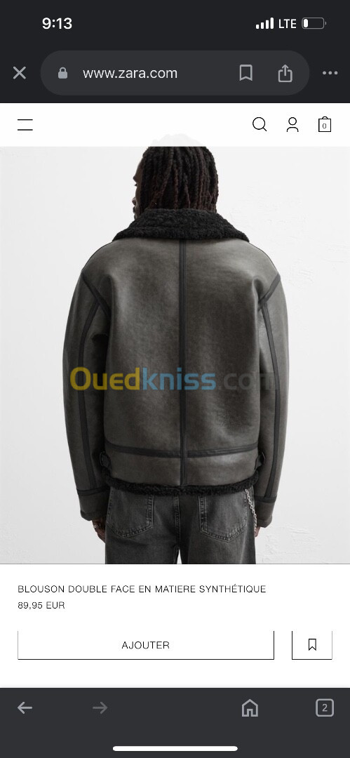 Blouson matière synthétique double face