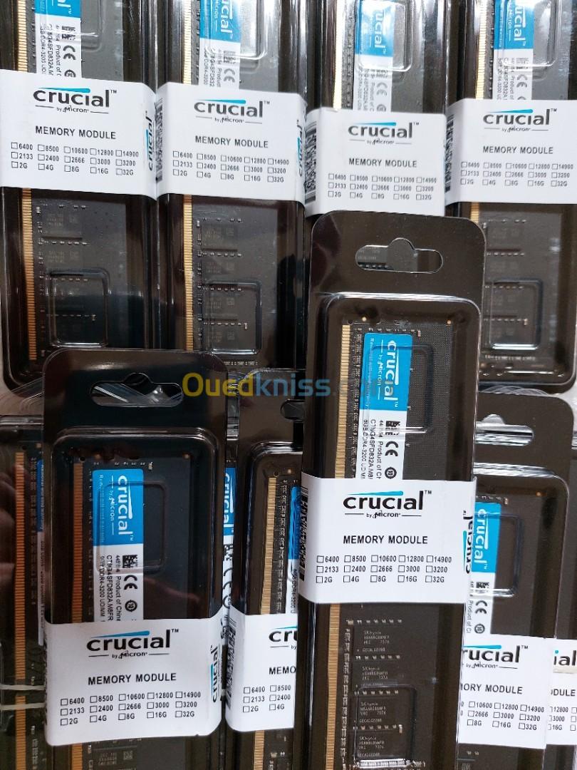 Ram crucial 8 GB 3200 et 2666