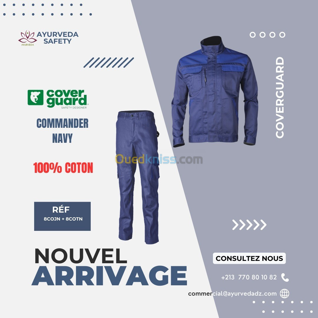 Tenue de travail COVERGUARD Commander 100% Coton / Couleur: Bleu Navy