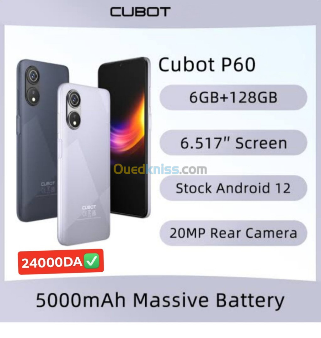 هاتف ذكي CUBOT p60 6GB /128 GB jamais utilisé هاتف ذكي CUBOT p60 6GB /128 GB jamais utilisé