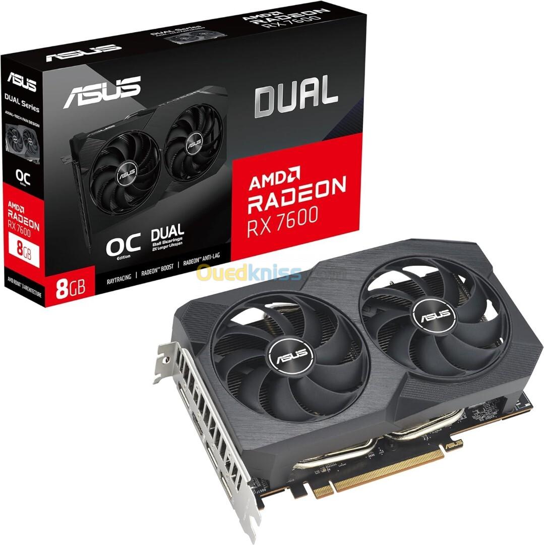 ASUS DUAL AMD Radeon RX 7600 V2 OC Edition - 8GB GDDR6