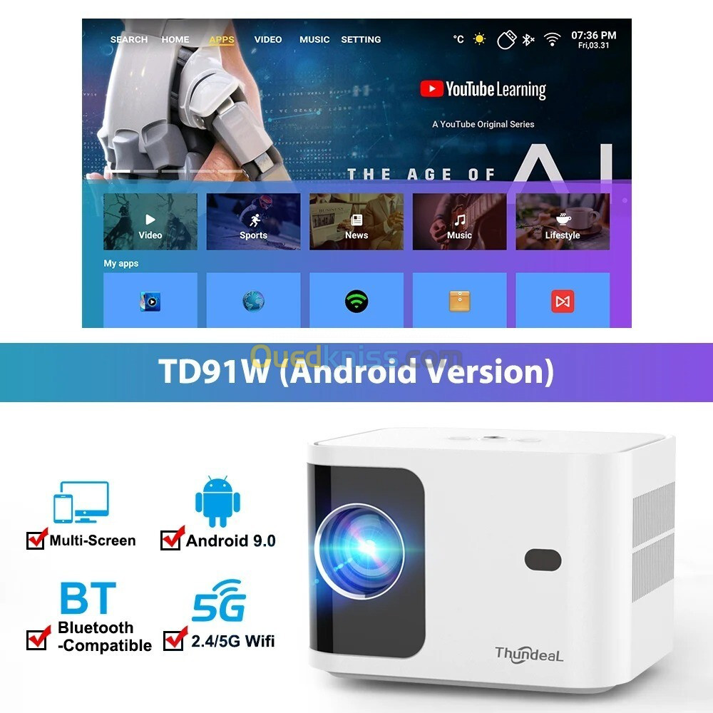 ThundeaL HD Mini Projector TD91 - Full HD 1080P 4K - 9000 Lumens