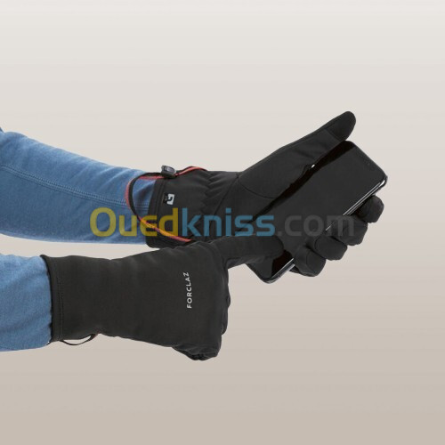  Gants tactiles et stretch de trekking montagne - MT500 noir -adulte Noir Fumé Decathlon