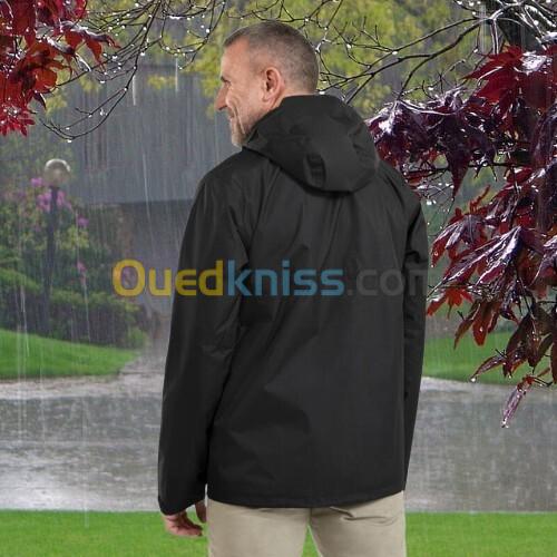 Veste imperméable de randonnée - NH500 coupe vent et pluie - Homme noir