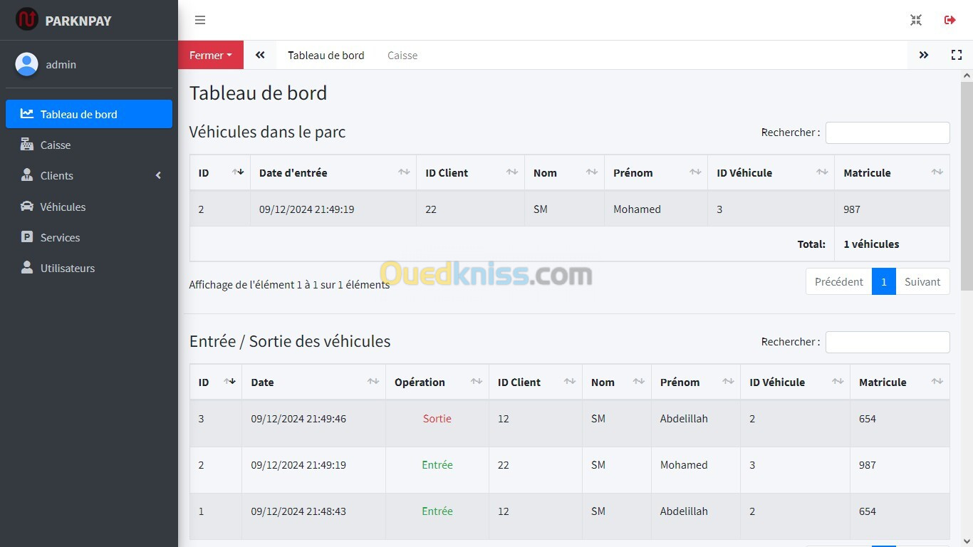 Logiciel de gestion de parking