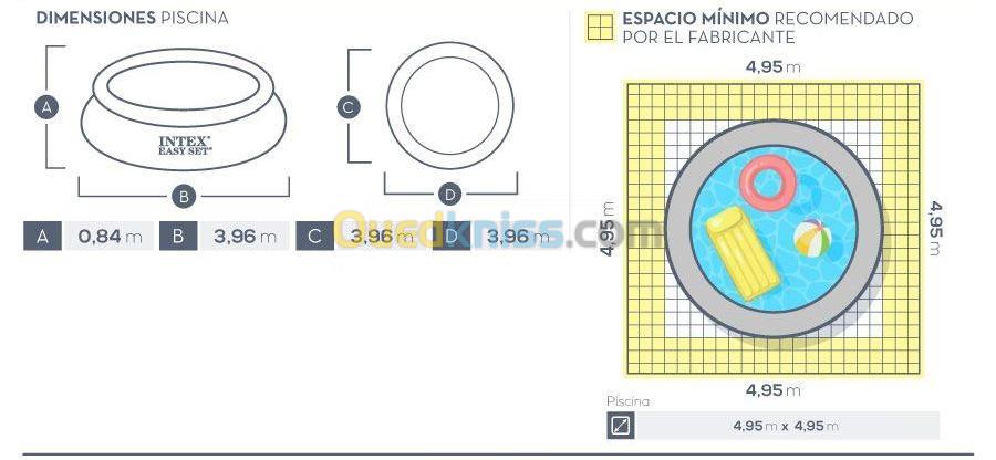 Piscine ronde autoportée Intex Easy Set [3.96m × 0.84m]