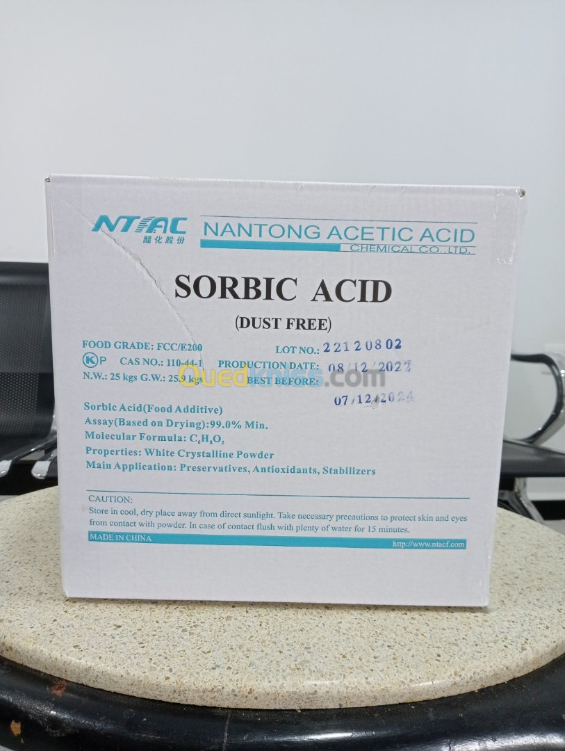 ACIDE SORBIQUE / SORBATE DE POTASSIUM / PROPIONATE 