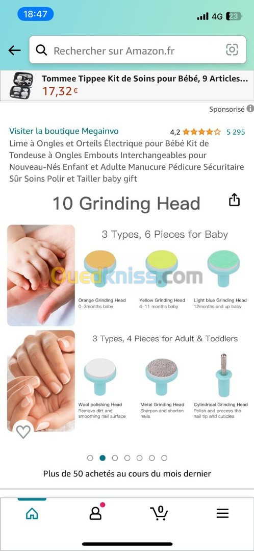 Coupe ongle électrique pour grand et petit 