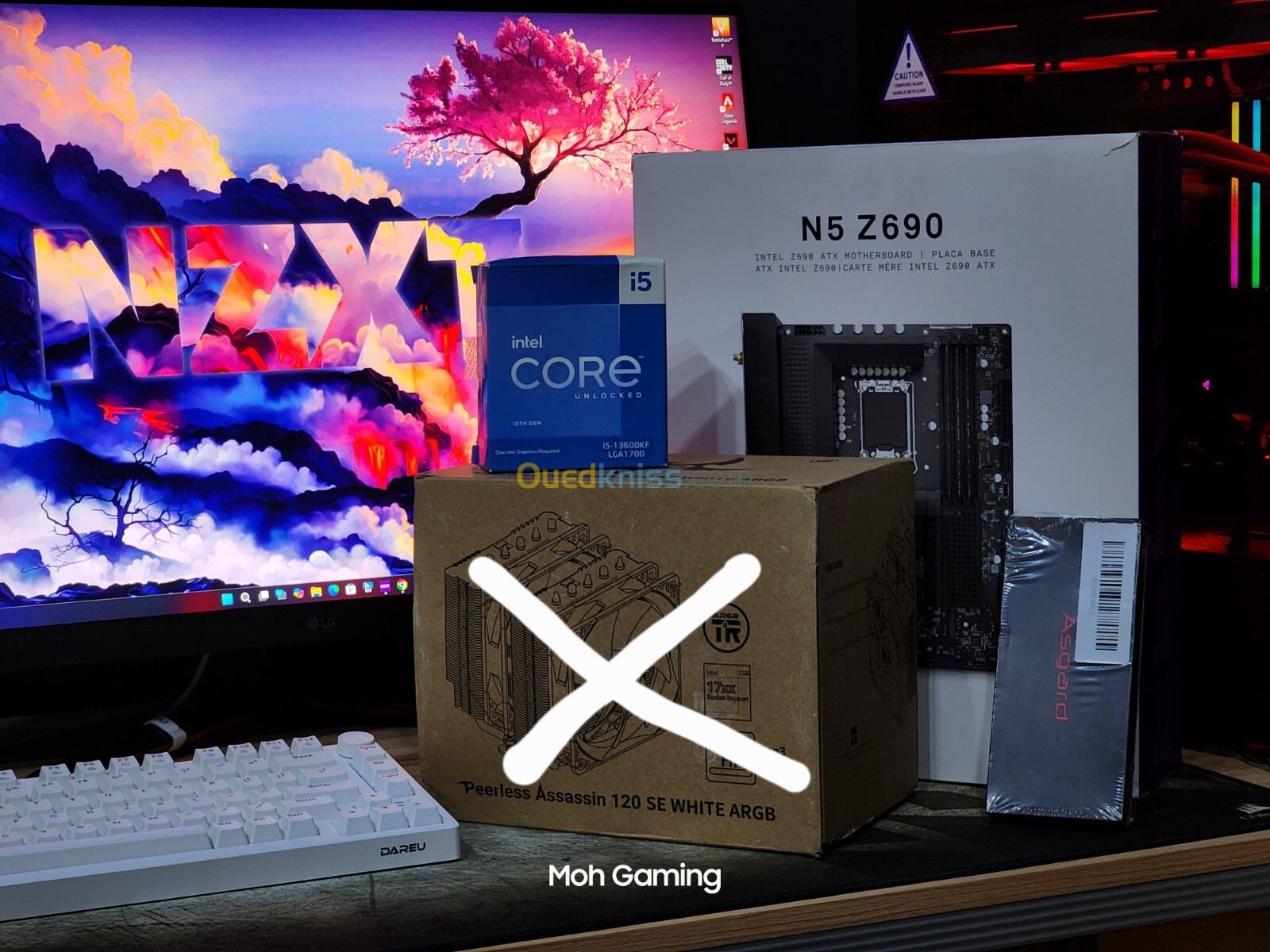 Kit Upgrade Intel I5 13600KF + Nzxt Z690 N5 + 16Gb Ram 3600mhz + Thermlright peerlees assassin 120