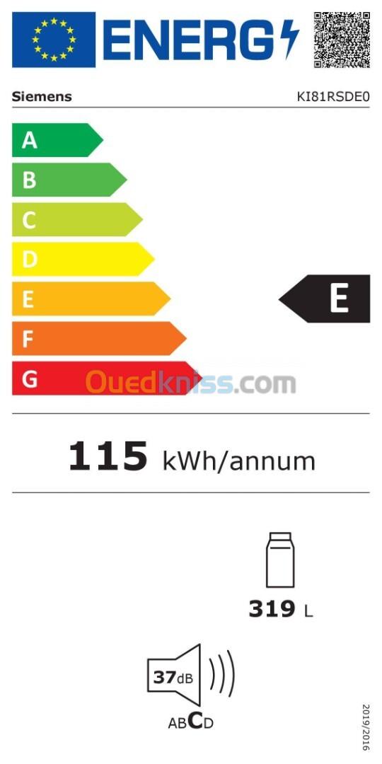  Réfrigérateur Encastrable 319 L Siemens IQ500 177.5 x 56 cm