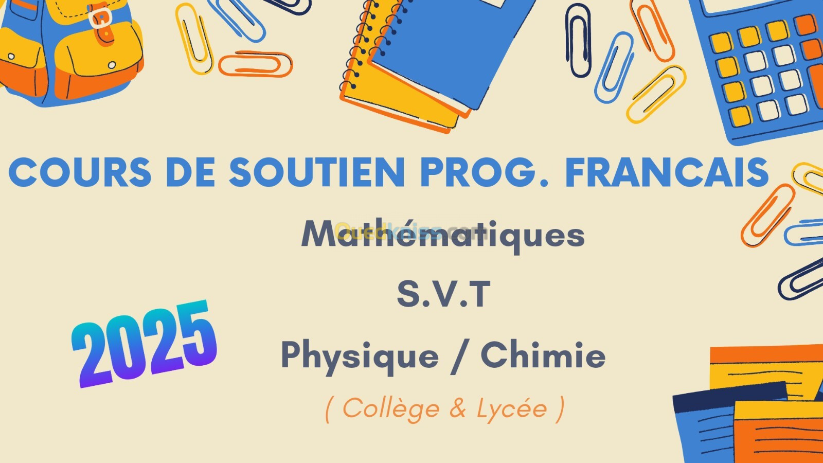 Cours Particuliers Maths Physique SVT / Suivi CNED 2025