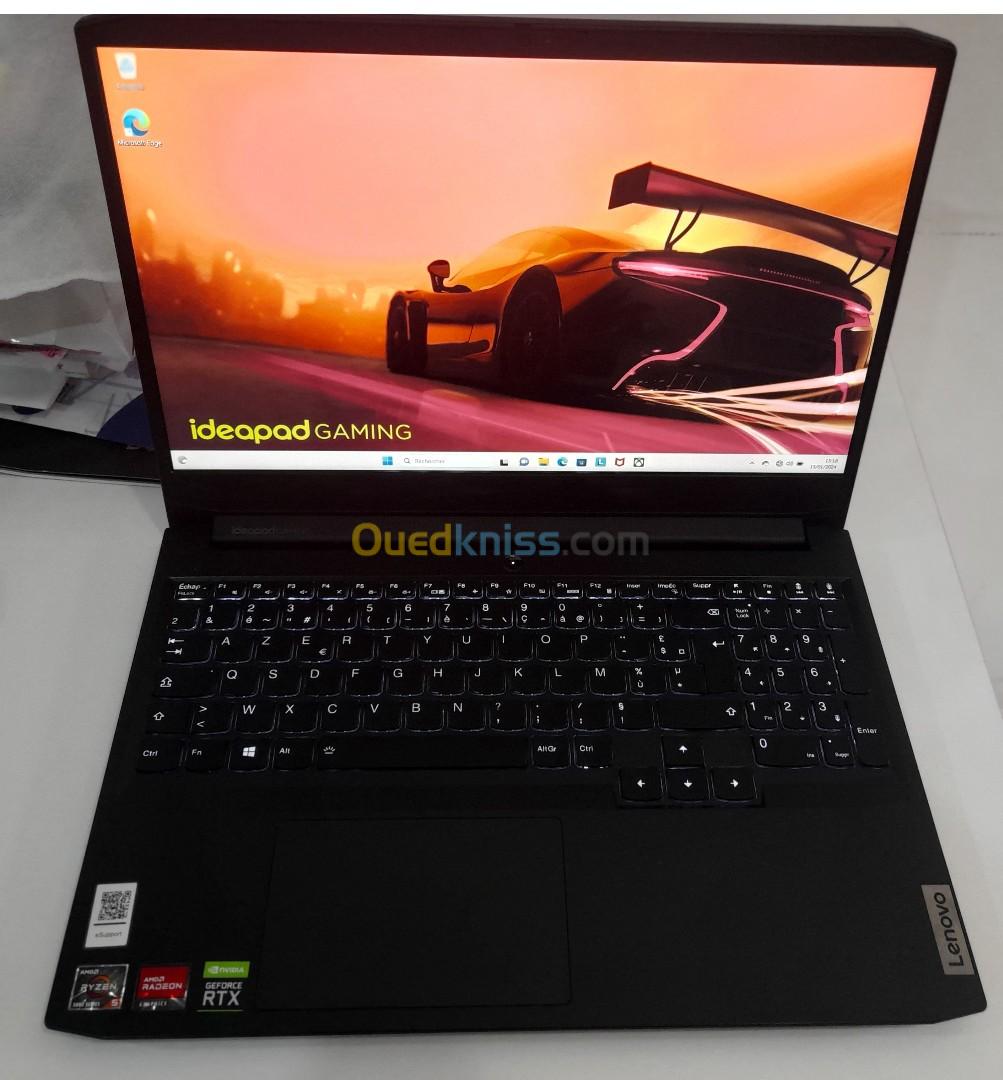 Laptop Lenovo IDEAPAD 3 Gaming Ryzen 5600H, RTX 3050, état presque neuf, venu de France