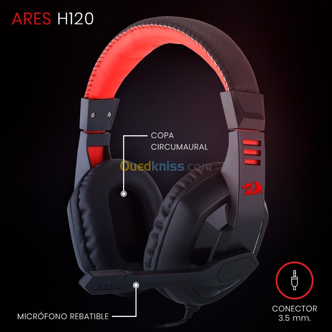 COMBO REDRAGON K552-BB-2 4EN1 ( CLAVIER + CASQUE + SOURIS + TAPIS )