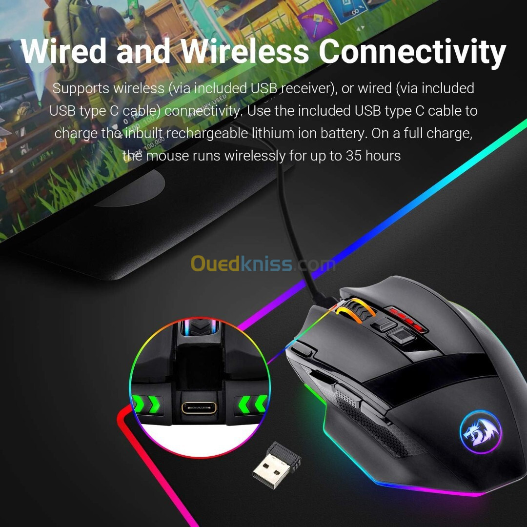 SOURIS REDRAGON SNIPER M801 16000DPi WIRELESS